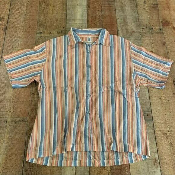 Vintage seiden sticker striped men’s button down shirt size 38 medium - Picture 1 of 7